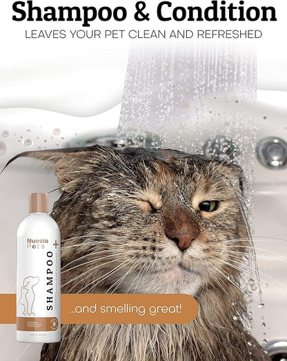 Pet Shampoo for Dogs & Cats (2 Pack) Unscented Fragrance Free Natural & Organic - pH Balanced for Dry & Sensitive Skin for Puppies & Kittens - Chamomile, Aloe & Oatmeal – Soap & Cruelty Free – 16 Oz