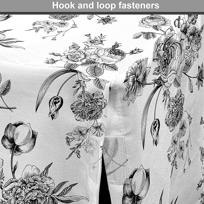 Ambesonne Black and White Dog Crate Cover, Vintage Floral Pattern Victorian Classic Royal Inspired New Modern Art, Easy to Use Pet Kennel Cover for Cats & Medium Dogs, 30 Inch, Black and White