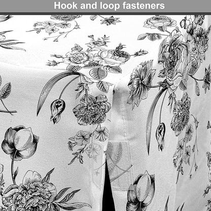 Ambesonne Black and White Dog Crate Cover, Vintage Floral Pattern Victorian Classic Royal Inspired New Modern Art, Easy to Use Pet Kennel Cover for Cats & Medium Dogs, 24 Inch, Black and White