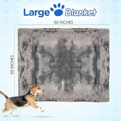 PupProtector Waterproof Throw Blanket for Dogs and Cats, Pet Blanket Cover for Couches, Sofas, Beds, Car Seats, Furniture, Calming Soft Faux Fur, Dark Grey, Original (60" L x 50" W)
