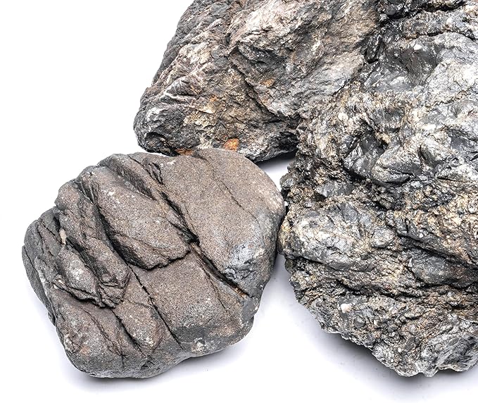 SubstrateSource Natural Stone for Aquarium, Terrarium, Paludarium, Reptile Enclosures - Set of Decorative Rocks for Landcapes, Aquascaping, Fish Tank Decor (Rhino Stone, 20 Pounds)