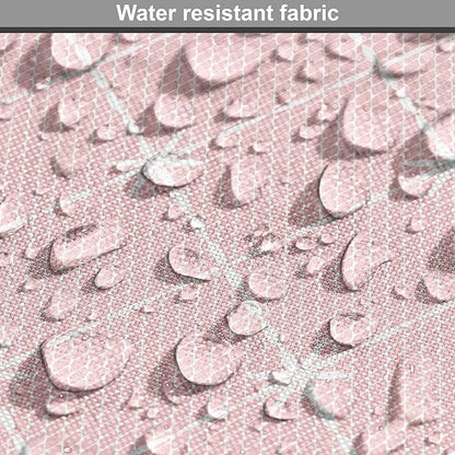 Ambesonne Blush Pink Dog Crate Cover, Abstract Monochrome Geometric Lace Inspired Grid Ornament with Stars Print, Easy to Use Pet Kennel Cover for Medium Large Dogs, 42 Inch, Blush White