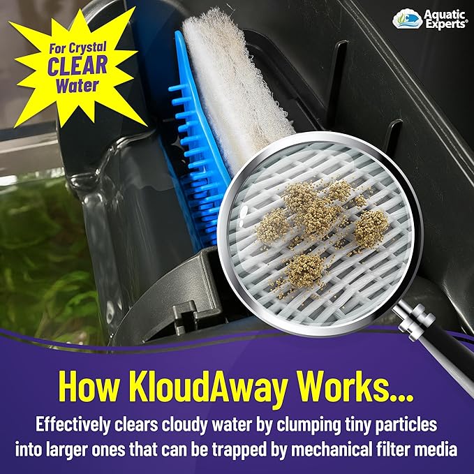 KloudAway Freshwater Aquarium Water Clarifier - Clears Cloudy Water, Water Clarifier for Fish Tank, Made in USA, Aquatic Experts (250 ml)