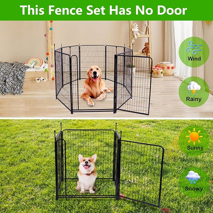 40in(H) Doorless Fence for Garden 14 Panelsï¼ 31.2 Ft(L) Barrier, Outdoor Garden Protection for Dogs Low Threshold,Indoor Fence Without Gate