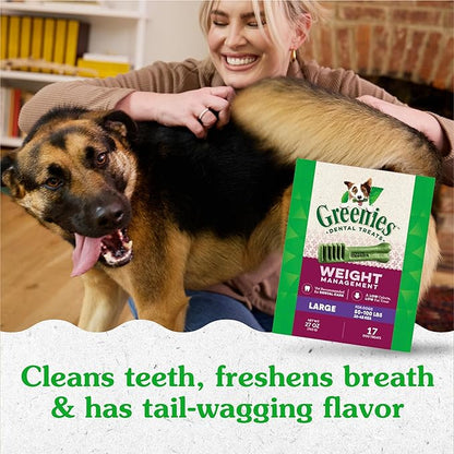 Greenies Weight Management Large Dog Dental Chews Weight Control Dog Treats, 27 oz. Pack (17 Treats)