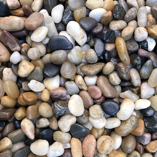 Voulosimi River Rock Stones, Natural Decorative Polished Mixed Pebbles Gravel,Outdoor Decorative Stones for Plant Aquariums, Landscaping, Vase Fillers (4 LB, Mixed Colors)