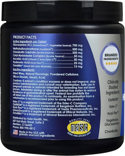Kala Health PeakTails Hip & Joint Plus HA for Dogs  90 Tablets, Glucosamine, Chondroitin, OptiMSM, Vitamin C & Hyaluronic Acid  Supports Joint Mobility & Comfort