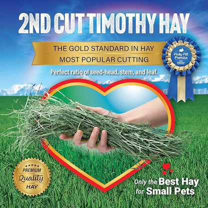 Small Pet Select 2nd Cutting Perfect Blend Timothy Hay Pet Food for Rabbits, Guinea Pigs, Chinchillas and Other Small Animals, Premium Natural Hay Grown in The US, 25 LB