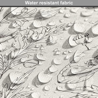 Ambesonne Botanical Dog Crate Cover, Floral Theme Poppy Flowers and Buds Pattern Doodle Style Garden Leaf Motifs, Easy to Use Pet Kennel Cover for Medium Large Dogs, 42 Inch, Dark Brown White