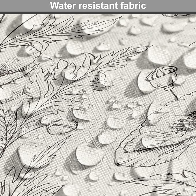 Ambesonne Botanical Dog Crate Cover, Floral Theme Poppy Flowers and Buds Pattern Doodle Style Garden Leaf Motifs, Easy to Use Pet Kennel Cover for Medium Large Dogs, 36 Inch, Dark Brown White