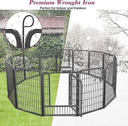 Dog Playpen, 40 inch Height 14 Panels Heavy Duty Dog Fence Pet Playpen with Door, Anti-Rust Dog Exercise Pen with Lock, Portable Pet Fence Outdoor for Yard RV Camping
