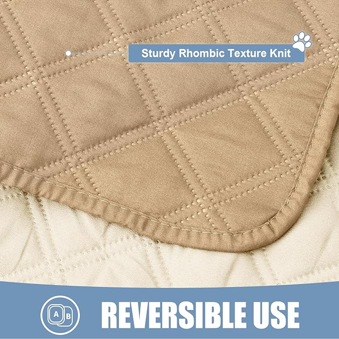 Smiry Waterproof Dog Blanket, Reversible Dog Bed Cover Pet Blanket, Soft Couch Cover for Dogs Washable, Bed Couch Sofa Furniture Protector for Puppy Cat Kids (82"x102", Camel/Beige)