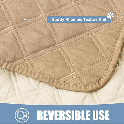 Smiry Waterproof Dog Blanket, Reversible Dog Bed Cover Pet Blanket, Soft Couch Cover for Dogs Washable, Bed Couch Sofa Furniture Protector for Puppy Cat Kids (82"x102", Camel/Beige)