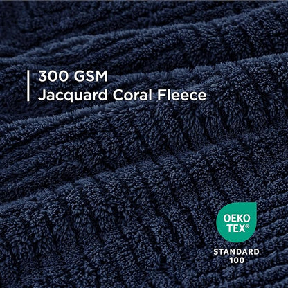 Bedsure 1 Pack 2 Dog Blankets for Small Dogs - 2pcs Washable Soft Fluffy Puppy Blanket with Premium 300GSM Coral Fleece, Cozy Cat Blankets for Indoor Cats, Fuzzy Pet Blanket for Kitten Doggy, Navy