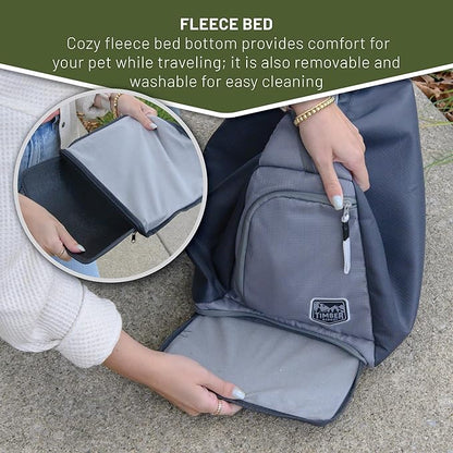 TIMBER RIDGE Dog Sling Dog Carrier with Adjustable Strap & Zipper Pocket Dog Slings for Small Dogs with Removable Pet Pad, Puppy Carrier Sling Bag Carrier for Dogs Cats,(Grey,20lb)