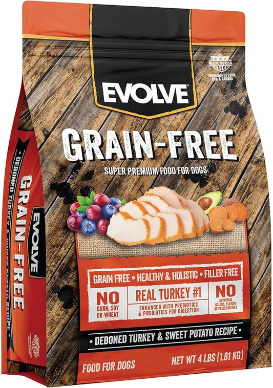 Evolve Grain Free Deboned Turkey & Sweet Potato Recipe Dog Food, 4 lb.