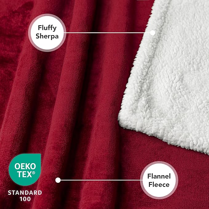 PetAmi Waterproof Dog Blanket for Medium Large Dog Puppy Cat Throw for Couch Cover Leakproof Protection, Sherpa Fleece, Reversible Soft Washable 60x40 Wine Red
