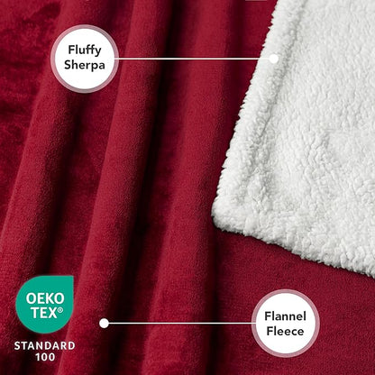 PetAmi Waterproof Dog Blanket for Medium Large Dog Puppy Cat Throw for Couch Cover Leakproof Protection, Sherpa Fleece, Reversible Soft Washable 60x40 Wine Red