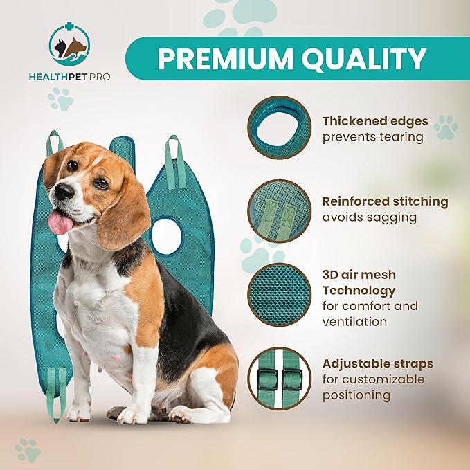 Dog Grooming Hammock for Large Dogs Including Dog Accessories Including Dog Nail Clippers, Dematting Comb, Nail File and Scissor - Dog and Cat Hammock for Grooming - Dog Sling (Small)