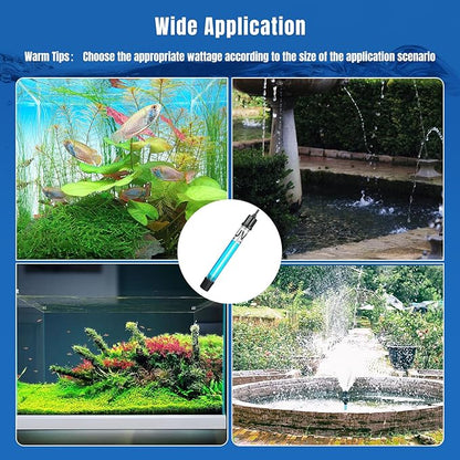 7W Aquarium UV Light for 20-100 Gallon Fish Tank Aquarium Light Algae Clean Light Green Machine Algae Remover