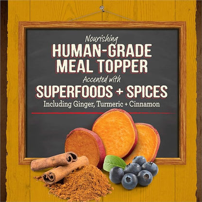 Merrick Grain Free Bone Broth, Premium Human Grade And Gluten Free Dog And Cat Food Topper Pouches, Chicken - 16 oz. Pouch. (Pack of 2)