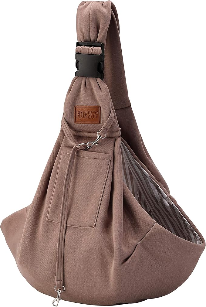 FDJASGY Small Dog Sling Cat Carrier Adjustable Strap Hands Free Reversible Pet Puppy Travel Bag Backpack for Outdoor Travel