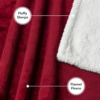 PetAmi Waterproof Dog Blanket For Small Medium Dog, Pet Puppy Blanket Couch Cover Protection, Sherpa Fleece Cat Blanket Washable Throw Couch Sofa Bed Furniture Protector Reversible Soft 29x40 Wine Red