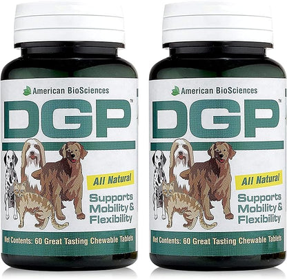 American BioSciences DGP, All-Natural Joint Supplement for Dogs - Joint Support with Turmeric, Boswellia Extract & More - Quick Effect for Pet Mobility Support - 120 Chewable Tablets (Pack of 2)