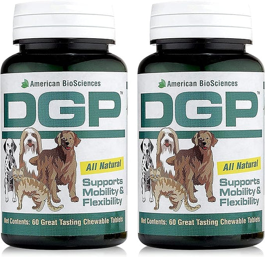 American BioSciences DGP, All-Natural Joint Supplement for Dogs - Joint Support with Turmeric, Boswellia Extract & More - Quick Effect for Pet Mobility Support - 120 Chewable Tablets (Pack of 2)