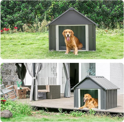 34 X 38 X 35 Inches Dog House, Indoor Outdoor Doghouse for Medium Large Dogs, Weatherproof Puppy Shelter Sturdy and Long-Lasting Dog Houses