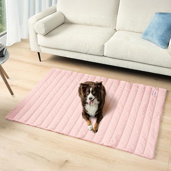 PetAmi Cooling Mat for Dog, Premium Pet Cooling Blanket for Crate Kennel, Indoor Cat Cool Sleeping Pad, Q-MAX Cold Sofa Couch Cover for Summer, Pink, Small (24x32)