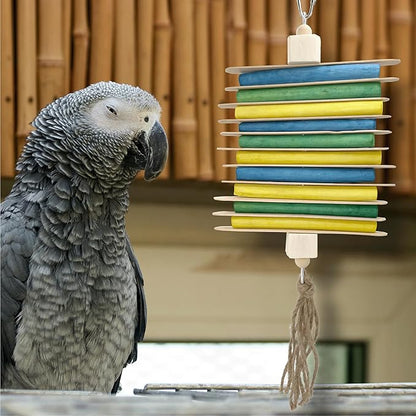 1128 Natural Rainbow Sola Stick Stack - Handcrafted Foraging Bird Cage Toy, Great for Sm to Med Size Birds