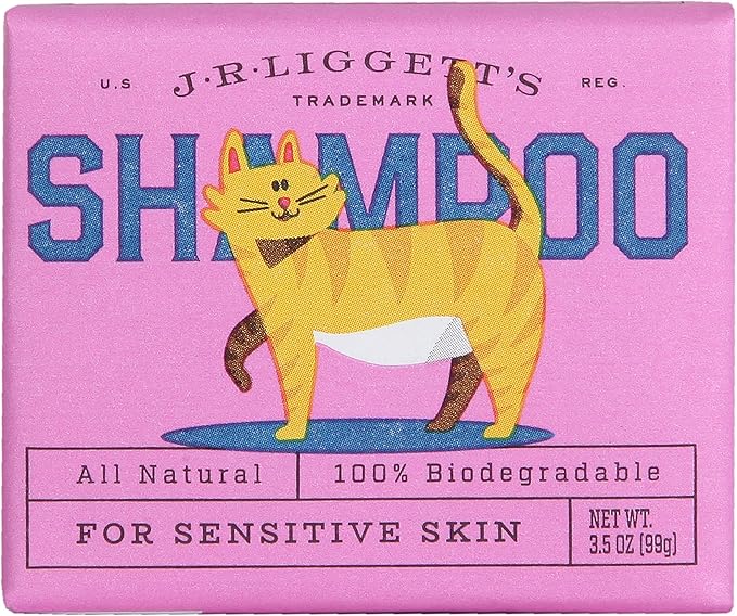 J·R·LIGGETT'S Cat Hair Shampoo Bar Great for Sensitive Skin | Relieves Dry, Itchy Skin | Hypoallergenic Formula and Biodegradable | 100% Detergent-Free, 100% Ecologically Correct, Non-GMO, 3.5 oz.