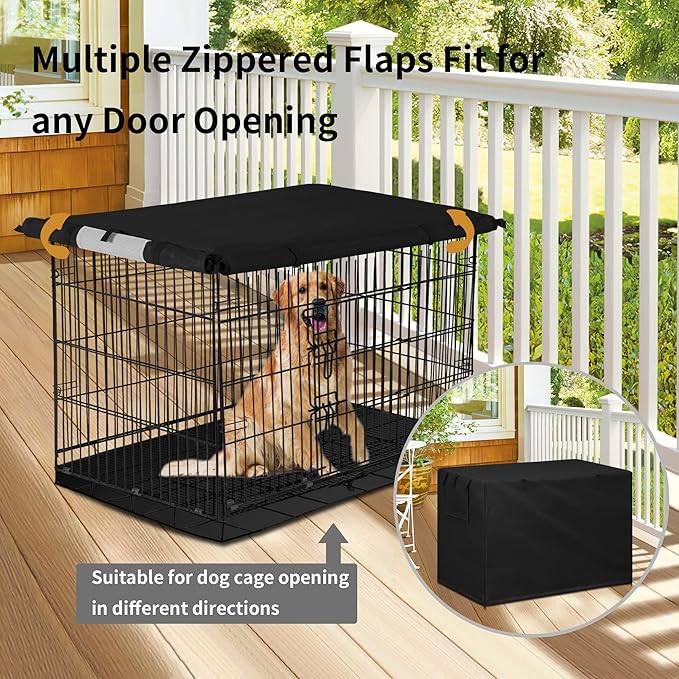 Easy-Going Dog Crate Cover 48 Inch Dog Kennel Cover for Dog, Cage Covers for Dog Crates Fit (48" Lx30 Wx33 H) Black
