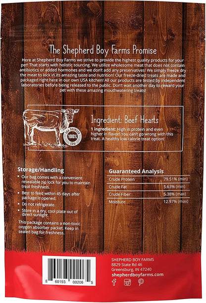 Freeze Dried Dog and Cat Treats, Beef Heart, All Natural Single Ingredient Freeze-Dried Dog Treat & Dog Snacks, Made in USA, High Protein, Essential Nutrition of Raw Dog Food, 3oz