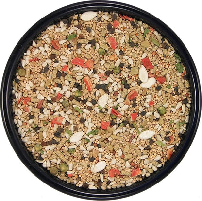 SLEEK & SASSY Garden Small Hookbill No Sunflower Bird Food for Lovebirds, Cockatiels, Quaker Parrots & Small Conures (20 lbs.)