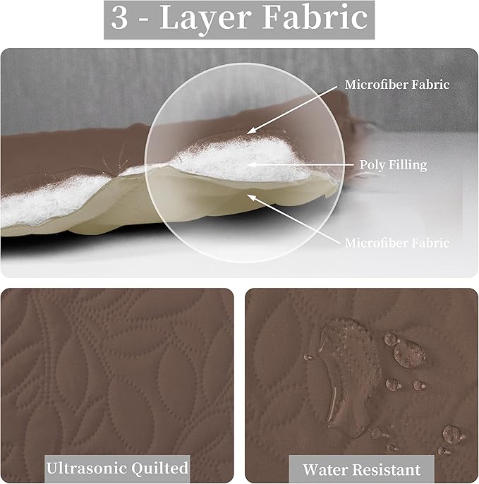 Easy-Going Waterproof Dog Bed Cover Reversible Leak Proof Pet Blanket Replacement Mat for Furniture Washable Couch Cover Sofa Cover for Dogs Cat(82x120 Inch, Brown/Beige)
