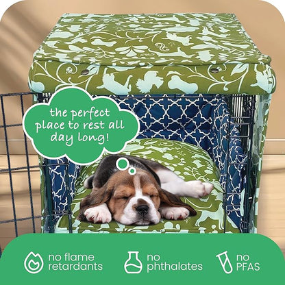 Amarillo by Morning 36-inch Dog Crate Cover, Molly Mutt Large Kennel Cover Measures 36" x 24" x 27",, Two Panel Doors Roll Up, Made from Machine-Washable 100% Cotton Durable, Breathable & Pre-shrunk