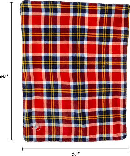 PETMAKER Waterproof Pet Blanket - 50x60 Reversible Plaid Throw Protects Couch, Car, Bed from Spills, Stains, or Fur - Dog and Cat Blankets (Red)