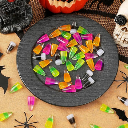 56 Pcs Mini Resin Candy Corn, Fake Luminous Candy Corn Halloween Candy Corn Ornaments Glow in Dark for Fall Halloween Party DIY Crafts