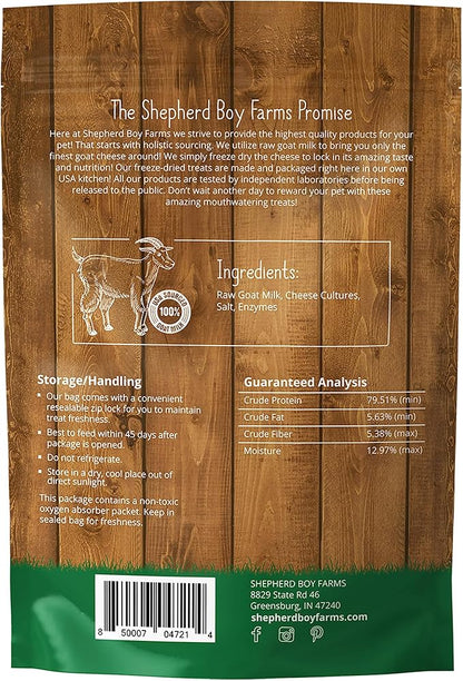 Freeze Dried Dog and Cat Treats, Goat Cheese, All Natural Single Ingredient Freeze-Dried Dog Treat & Dog Snacks, Made in USA, High Protein, Essential Nutrition of Raw Dog Food, 3oz