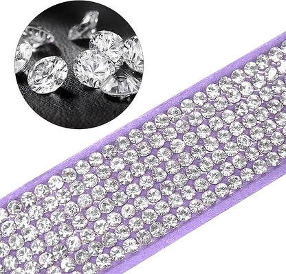 Bling Girl Dog Collars, Diamond Dog Collar with Bow tie, Female Cat Collars Crystal Jeweled Rhinestone Sparkling Glitter for Small Medium Large Dogs,Pink,L