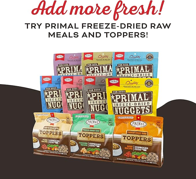 Primal Freeze Dried Dog Treats; Chicken & Banana Dog Treats with Goat Milk for Dogs, Peelin' Fantastic, Grain Free Training Treats for Dogs with Probiotics, 2 oz