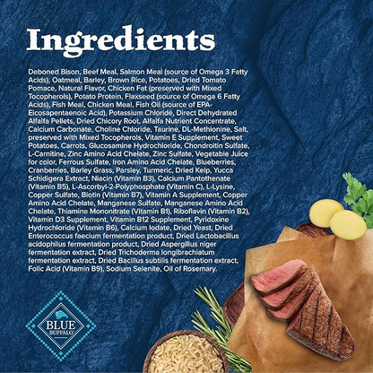 Blue Buffalo Wilderness Rocky Mountain Recipe High-Protein Large Breed Adult Dry Dog Food, Made in The USA with Natural Ingredients Plus Wholesome Grains, Bison, 22-lb. Bag