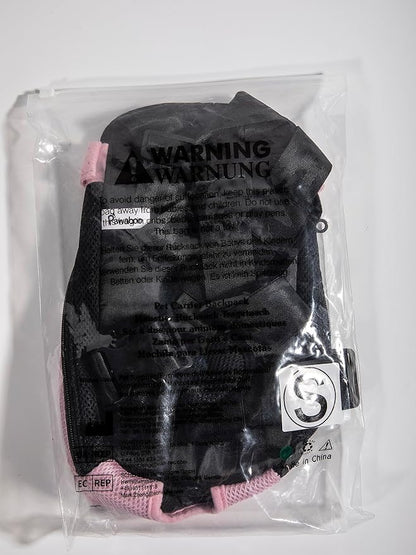 Pawaboo Pet Carrier Backpack, Adjustable Pet Front Cat Dog Carrier Backpack Travel Bag, Legs Out, Easy-Fit for Traveling Hiking Camping for Small Medium Dogs Cats Puppies, Small, Pink