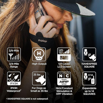 Dogtra 1900S HANDSFREE PLUS Dog Training Collar with Remote for Medium and Large Dogs - 3/4 Mile Range, Electric Dog collar, Waterproof, Vibrating, Rechargeable Correction Ecollar, 127 Training Levels