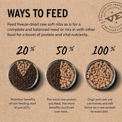 Vital Essentials Freeze-Dried Raw Pork Entree & Mixer Dog Food Soft Nibs | 99% Pork, Organs & Bone | 14 oz