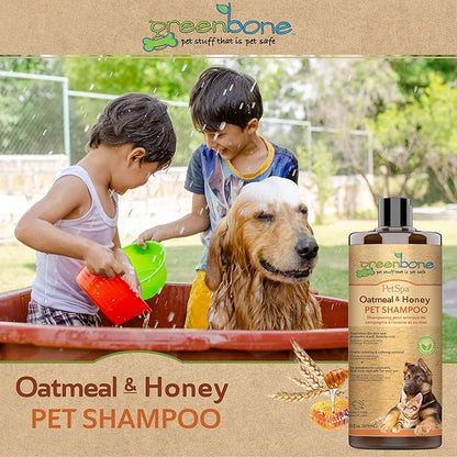 Pet Spa Oatmeal & Honey Dog Shampoo - Calming, Soothing, Gentle Grooming Solution, 33 fl oz, Safe & Natural Formula