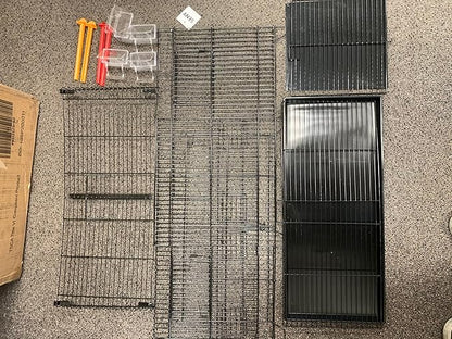 Seny Set of 4 Stackable Breeding Bird Cage for Canary Finch Small Birds (Black)