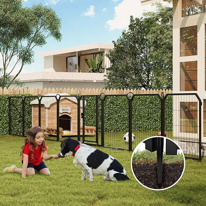 Dog Playpen Portable Extra Large 16 Panels 24" Height Adjustable with Gate, Perfect for Puppies and Small Dogs, Easy to Store, Customizable Layout for Indoor, Yard, RV Campingï¼_ence partition